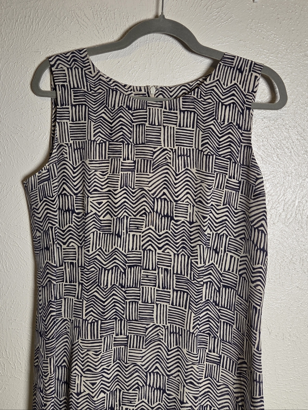 Vintage Spenser Jeremy Silk Sleeveless Maxi Dress Geometric Artsy Y2k 90s Sz 12 - Picture 3 of 10